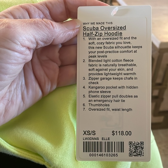 NWT Lululemon Scuba Oversized Half-Zip Hoodie- size XS/S - Picture 12 of 12